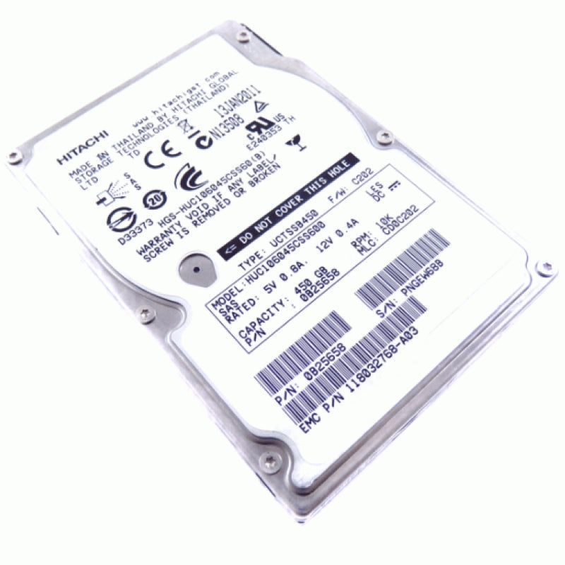 Hitachi 450GB 10K RPM SAS 6GB/s 2.5 Hard Drive HUC106045CSS600 EMC 118032768-A03