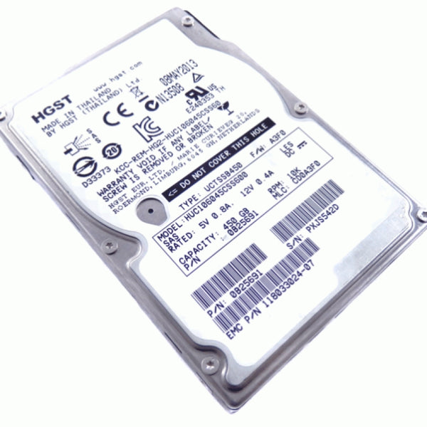 Hitachi 450GB 10K RPM SAS 6GB/s 2.5 Hard Drive HUC106045CSS600 EMC 118033024-07