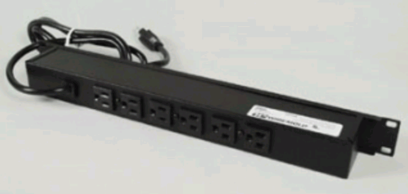 Wiremold Legrand Black 6-Outlet 15A Rackmount Power Strip 6 Ft Cord J06B0BX