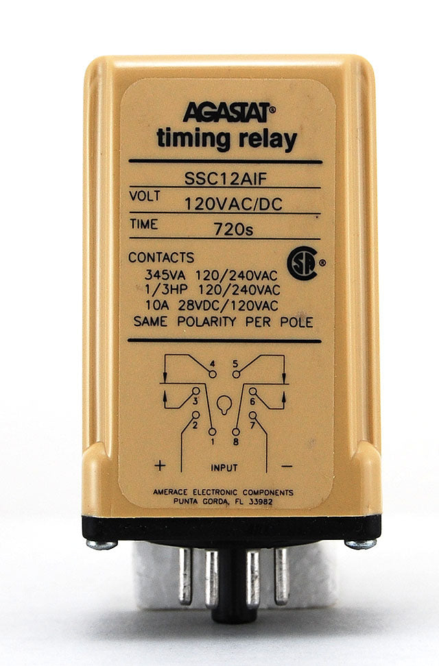 Agastat Tyco 120V 720s Timing Relay SSC12AIF