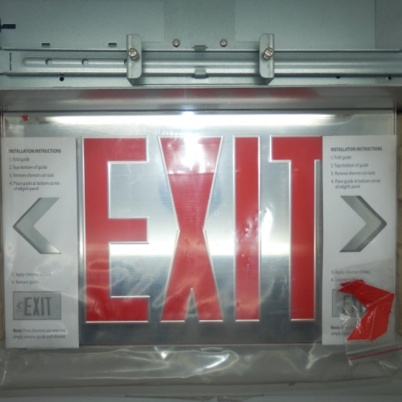 Lithonia Lighting Recessed Edgelit LED Exit Sign - Red Letters Mirrored Background