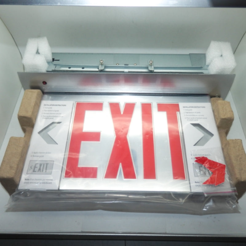 Lithonia Lighting Recessed Edgelit LED Exit Sign - Red Letters Mirrored Background