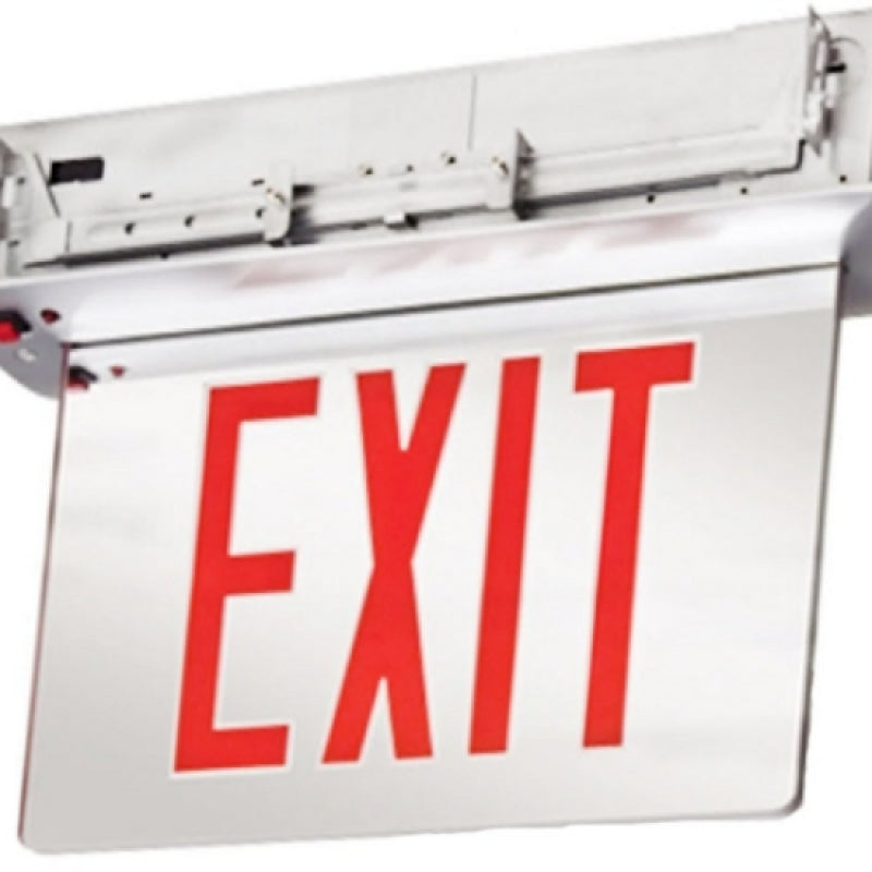 Lithonia Lighting Recessed Edgelit LED Exit Sign - Red Letters Mirrored Background