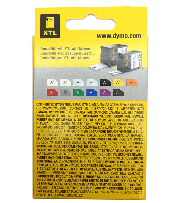 2 Pack of Dymo XTL 3/4" All-Purpose Vinyl Red On White Labels 1868757