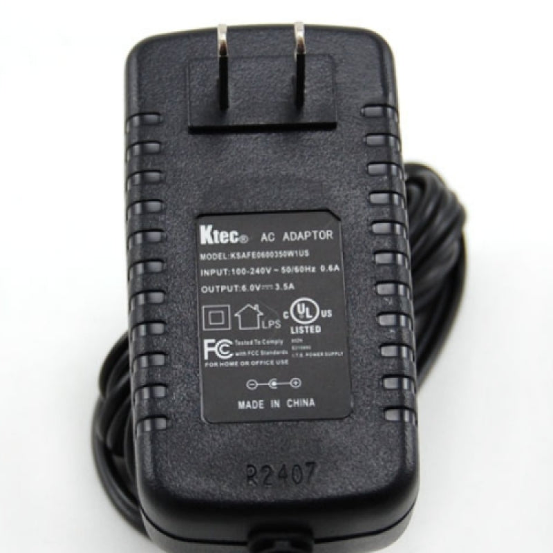 KTEC 6 Volt 3.5 Amp AC Adapter KSAFE0600350W1US