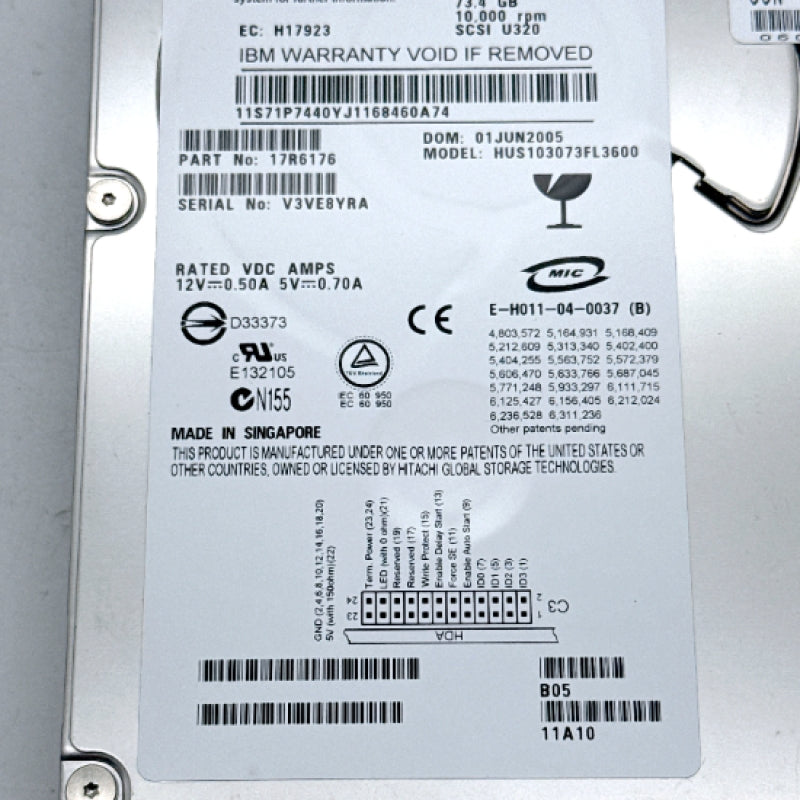 IBM 71P7440 eServer 73.4GB 10K SCSI Hard Drive FRU: 24P3706