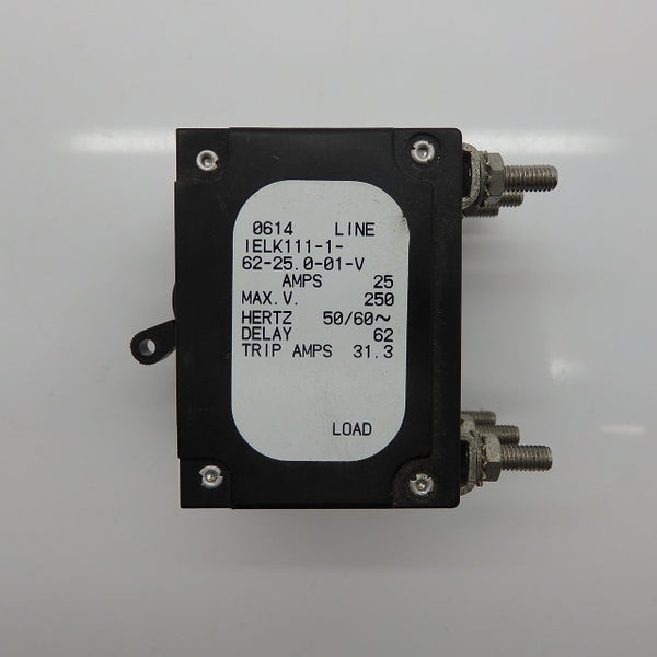 Airpax 1 Pole 25A Circuit Breaker IELK111-1-62-25.0-01-V