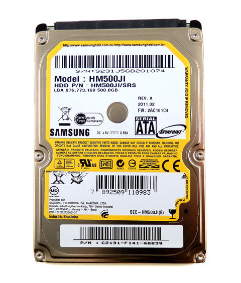 Samsung SpinPoint M7 5400RPM SATA 500GB Laptop Hard Drive HM500JI
