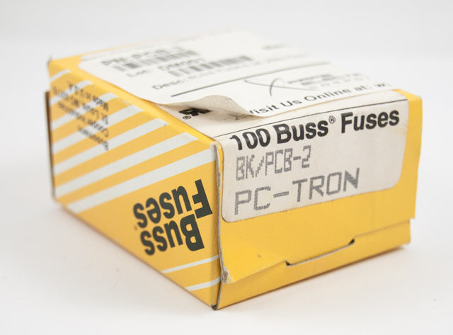 100 Pack Buss Fuses 2A 250V Fast PC-TRON RoHS PCB-3