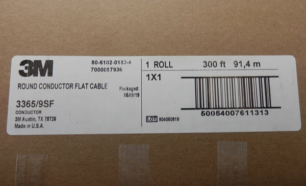 3M Round Conductor Flat Cable 300Ft 3365/9SF
