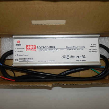 Mean Well IP67 30V 2.17A Class 2 Power Supply HVG-65-30B