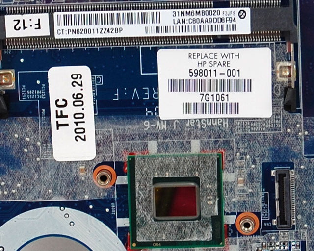 HP Mini 210 Series Intel Atom N450 1.66GHz Laptop Motherboard 598011-001