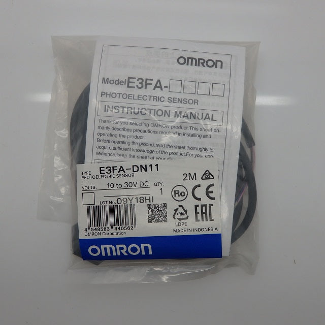 Omron E3FA-DN11 2M 100mm Distance Photoelectric Sensor Red Light NPN Output