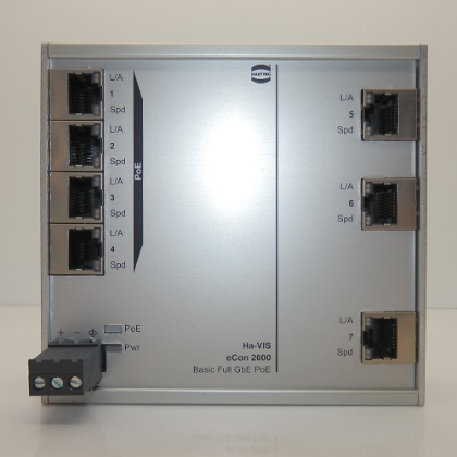 Harting eCon 2000 Series Fast Ethernet Basic PoE Ha-VIS 2070GBT-A-P 24024070020