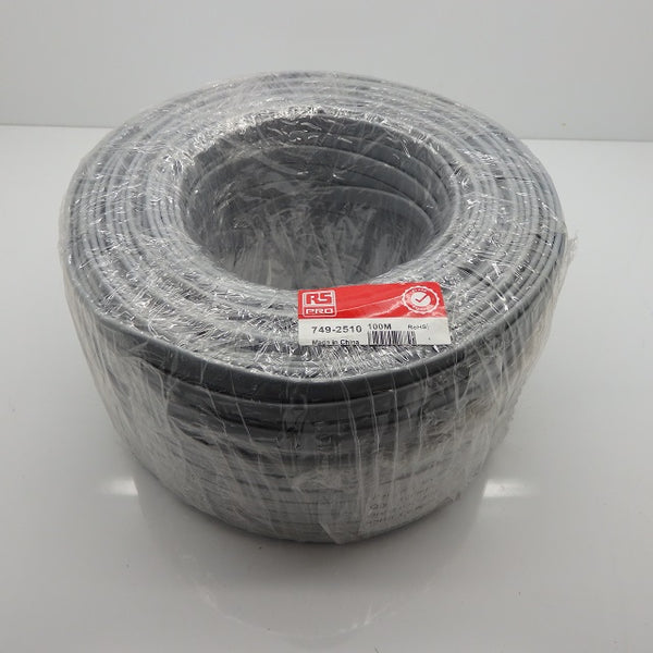 RS Pro 100m 7x0.16mm 8-Wire FCC 68 Gray 26AWG PVC Flat Data Cable 749-2510