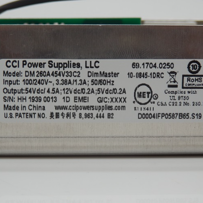 CCI Power Supplies DimMaster Open Frame Power Supply DM260A454V33C2