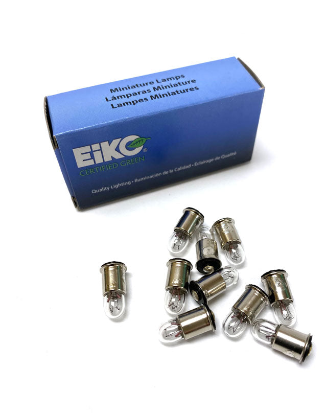 10 Pack of Eikc 387 28V .04A T1-3/4 Midget Flange Base Halogen Bulbs