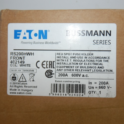 Eaton Bussmann 200A 690V Red Spot Type RS200 Fuseholder RS200HWH