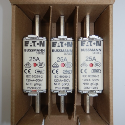 Pack of 3 Eaton Bussmann Series 25A 500V Specialty Fuse 25NHG0B