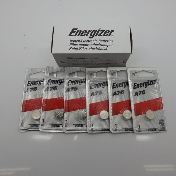 6 Pack Energizer A76 Alkaline Coin 1.5V Batteries Single Packs - Exp. 03/2024