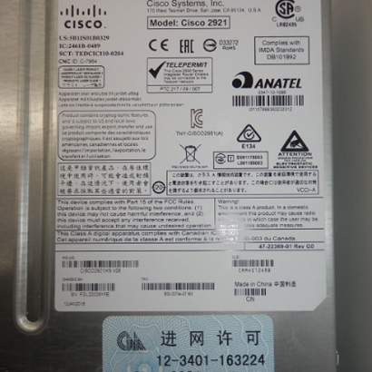 Cisco 2900 Series Integrated Services Gigabit Router CISCO2921/K9