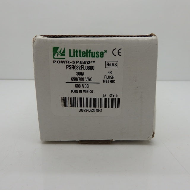 Littelfuse POWR-SPEED Size 32 Flush Metric 800A Square Body Fuse PSR032FL0800
