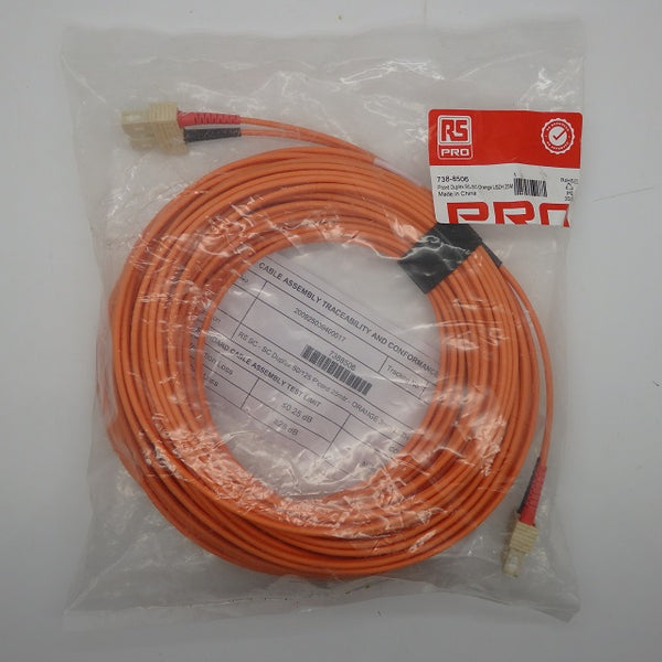 RS Pro 25m SC 62.5/125μm OM1 Multi Mode Fibre Optic Cable 738-8506