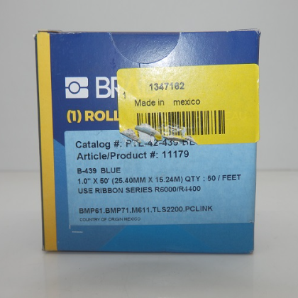 Brady 1.0 x 50" Blue Workhorse Vinyl Label Cartridge PTL-42-439-BL