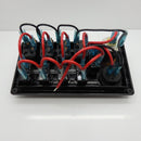 Marine Boat Black 4 Gang Splashproof Switch Panel w/ 12VDC Outlet/Voltage Meter