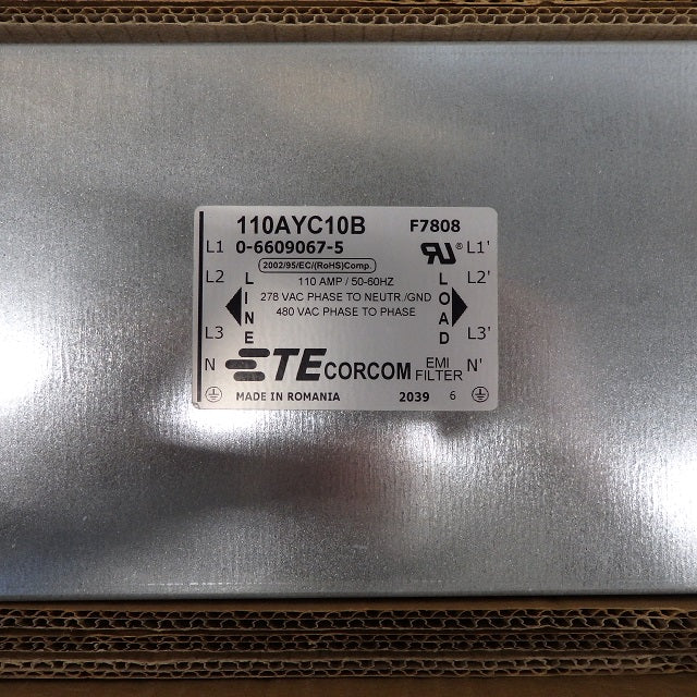TE Connectivity 480VAC 110A 3-Phase Filter Power Line 110AYC10B-F7808 6609067-5