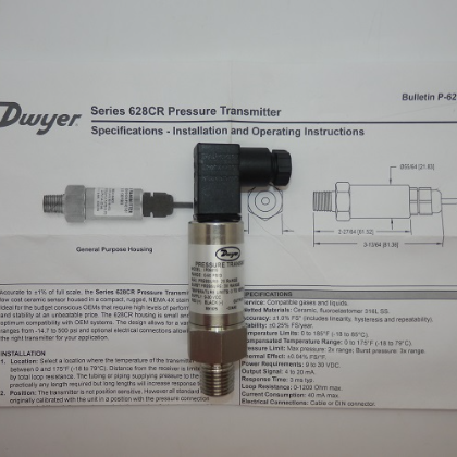 Dwyer Series 628CR Pressure Transmitter Model 628CR-10-GH-P1-E4-S1