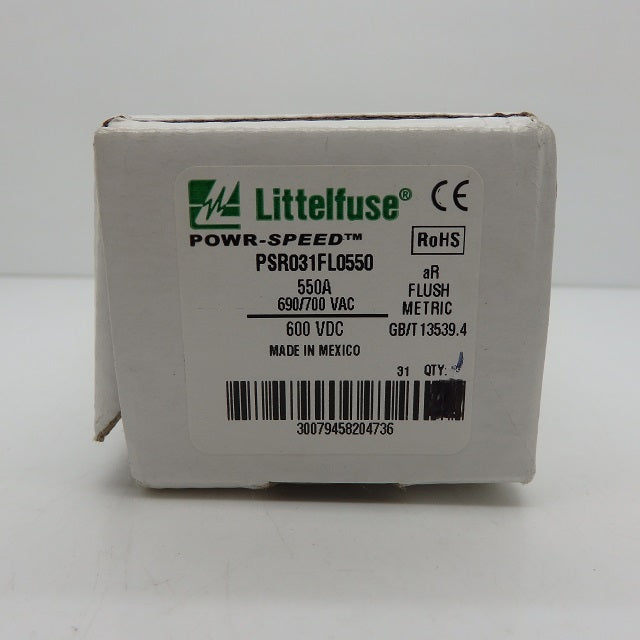 Littelfuse POWR-SPEED Size 31 Flush Metric 550A Square Body Fuse PSR031FL0550