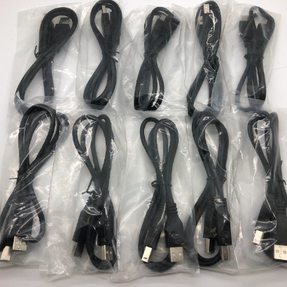 Lot of 10 Type-A To Type-B USB Cables - Black - 3-Foot