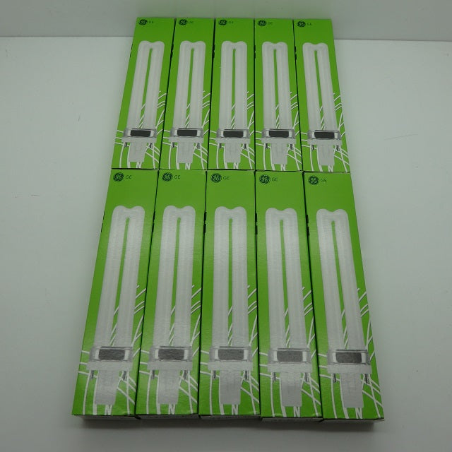 10 Pack of GE 9 Watt Biax G23 Single End 2-Pin Biaxial Fluorescent Lamps F9BX/827