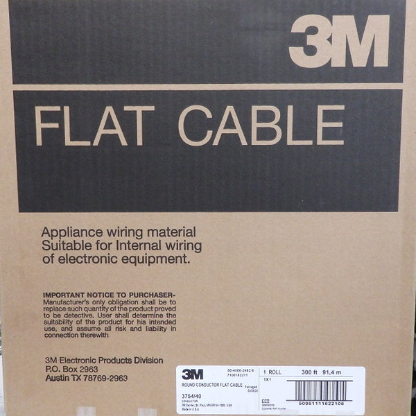 3M 3754/40 300ft Roll 30AWG Round Conductor Flat Cable