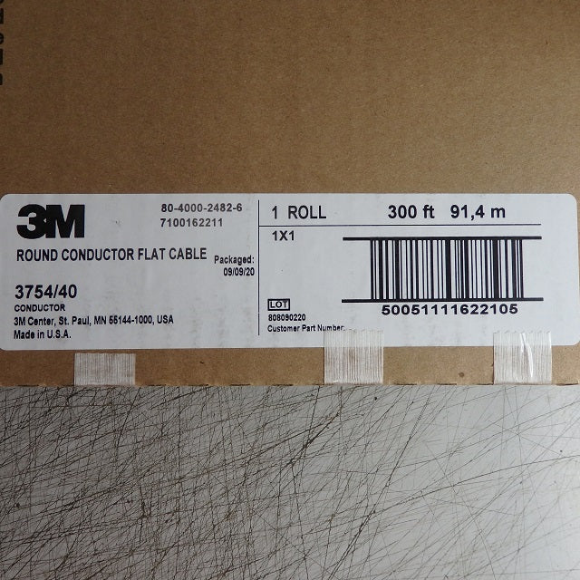 3M 3754/40 300ft Roll 30AWG Round Conductor Flat Cable