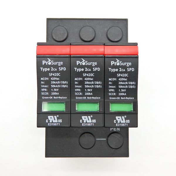 ProSurge Type 2CA SPD 3-P AC Power DIN-Rail Surge Protective Device SP420C/3P-S