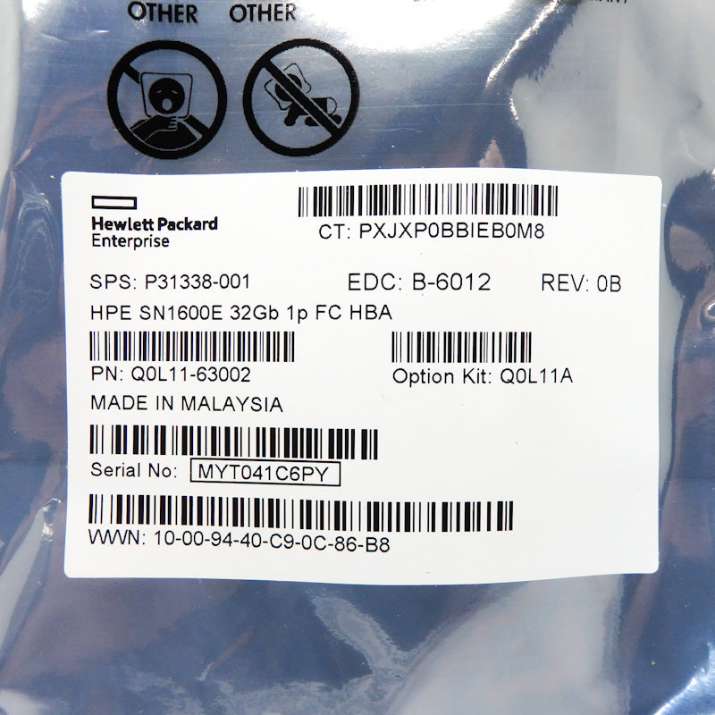 HPE SN1600E 32GB Single Port Fibre Channel Host Bus Adapter P31338-001 Q0L11A