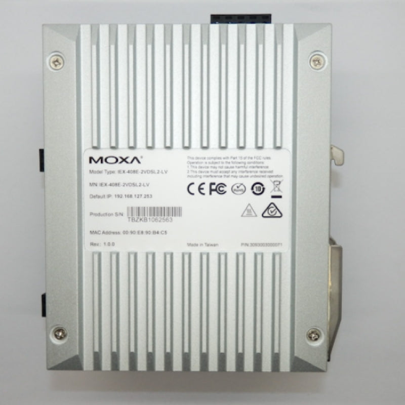 Moxa 8-Port Ethernet Switch Extender IEX-408E-2VDSL2-LV