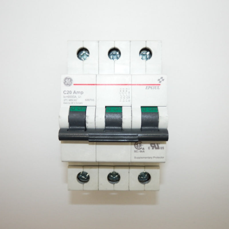 GE 20A 3P Miniature Circuit Breaker EP63ULC20