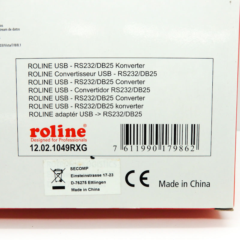 Roline USB to RS232/DB25 Converter 12.02.1049RXG