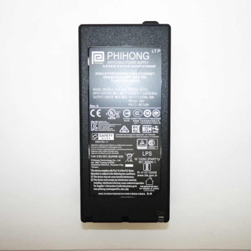 Phihong 30W Single Port Power over Ethernet Midspan Power Supply POE29U-1AT