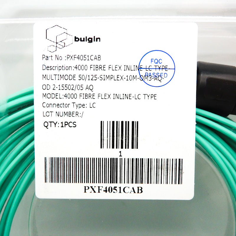 Bulgin 4000 Series 10m LC to LC MultiMode Fiber Optic Cable PXF4051CAB