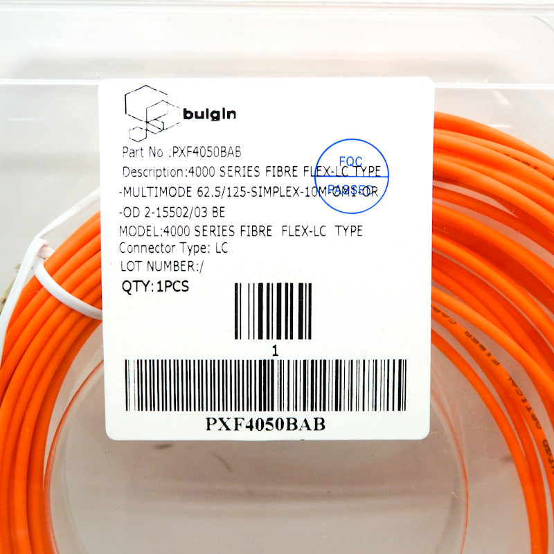 Bulgin 4000 Series 10m LC to LC MultiMode Fiber Optic Cable PXF4050BAB