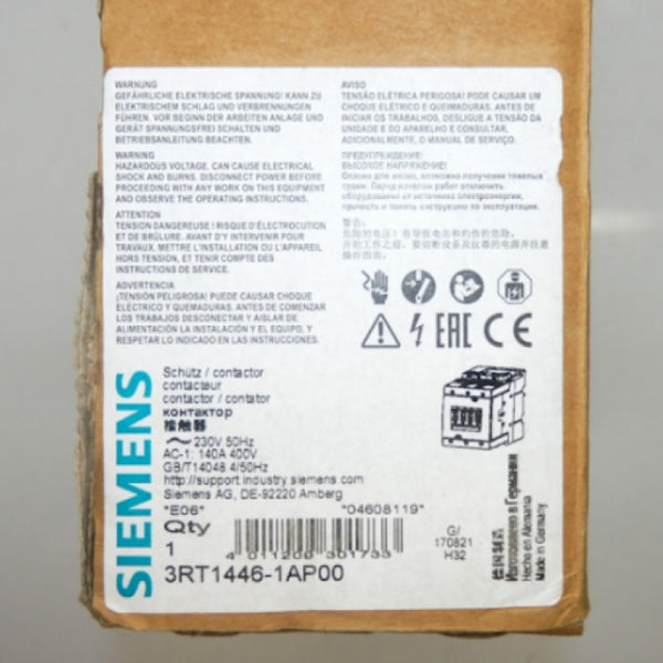 Siemens 3RT Series 3-Pole Contactor 3RT1446-1AP00