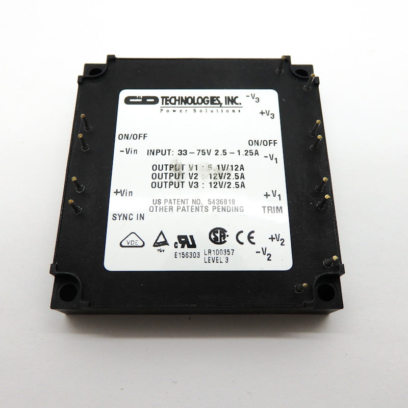 CD Technologies 60W 1/2 Brick DC/DC Converter VKP60MT512-6 – Primelec