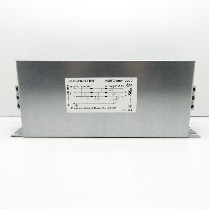 Schurter 480VAC 50/60Hz Screw Mount Power Line Filter FMBC-0994-2000