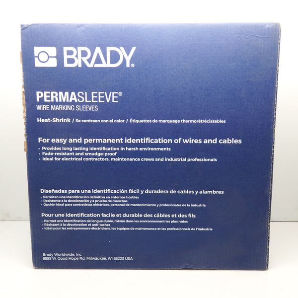 Brady 3" Core PermaSleeve HX Heat Shrink Wire Marking Sleeves HX-375-150-WT