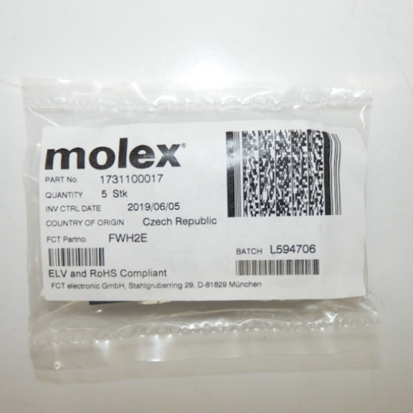 Molex Black IP67 FCT Plastic Backshell for D-Sub Connector 1731100017