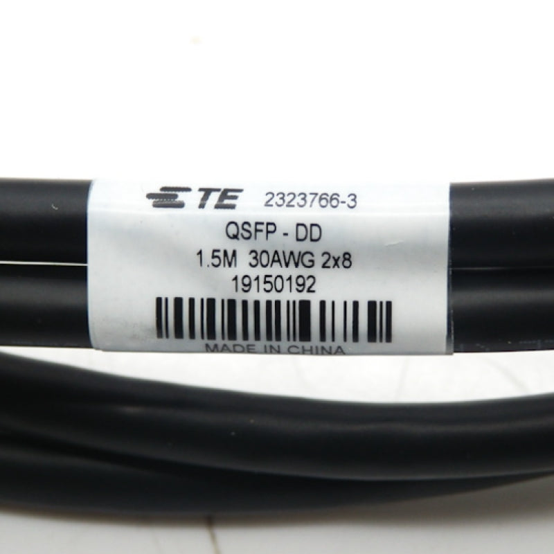 TE Connectivity Black 32 Position QSFP-DD Cable Assembly 2323766-3